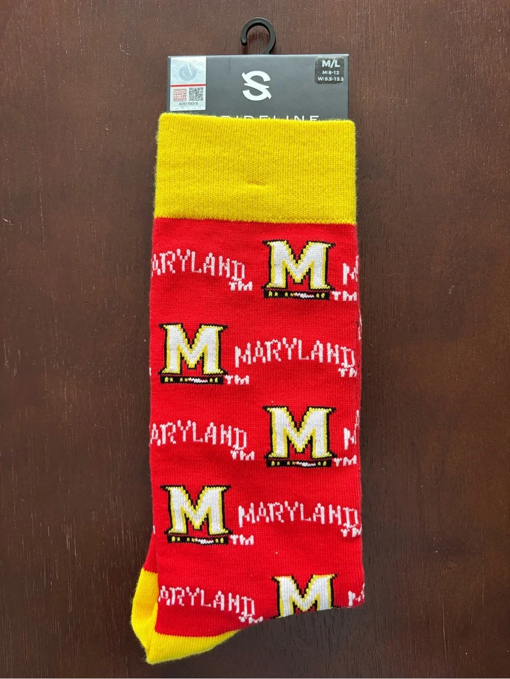 UNIVERSITY OF MARYLAND STRIDELINE CREW SOCKS NWT MEN’S SHOE SIZE 8-12